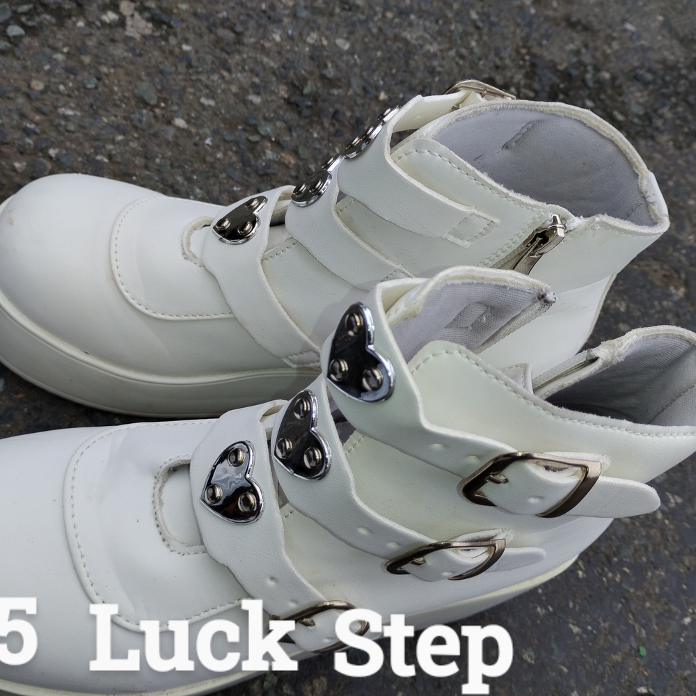 White Platform Shoes with Durable Soles and Velcro Straps